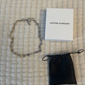 Justine Clenquet - Joy Necklace/Choker - colour block gold and silver - SSENSE